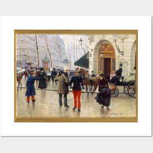 Painting Outside the Vaudeville Theater by Jean Beraud Posters and Art